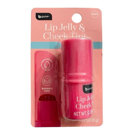B Pure Lip & Cheek Jelly Stick Peony, Buildable Color, Hydrating, Paraben Free - Picture 1 of 5